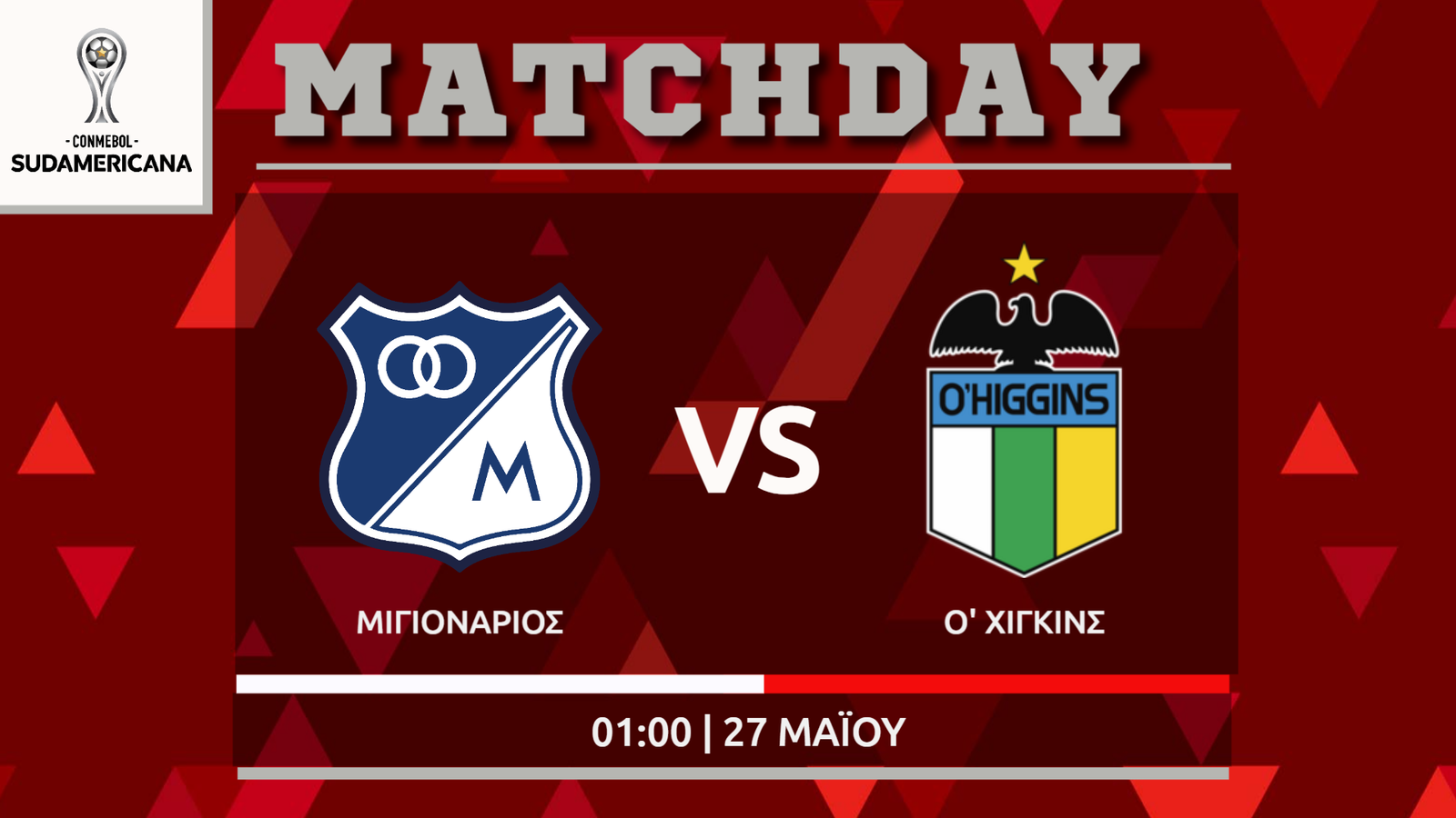 Copa Sudamericana: Μιγιονάριος – Ο’ Χίγκινς